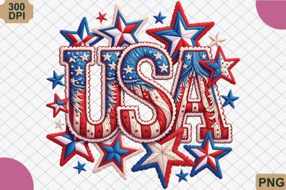 Download USA Patriotic Patchwork Stars PNG - Premium Bundle