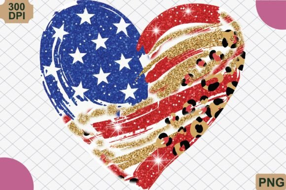 Download 4th of July Heart, USA Flag Heart PNG - Premium Bundle